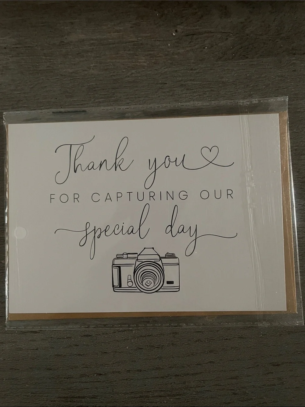 Photographer Thank You Card - White with Black Camera Print